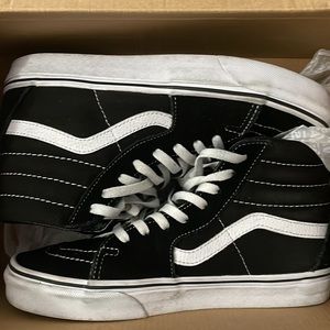 Black and white High top Vans